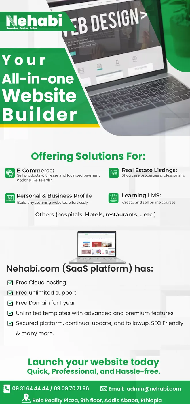 Nehabi — Website builder flyer