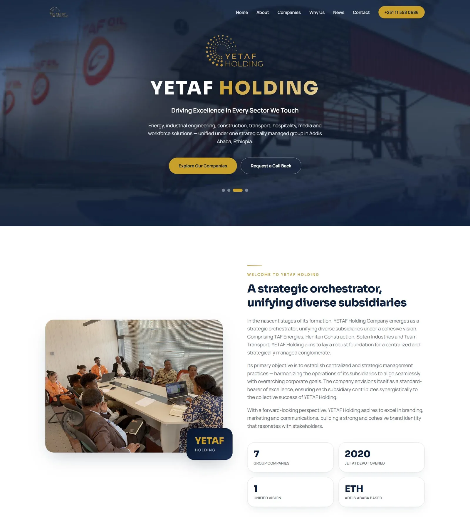 Corporate website — Yetaf Holding